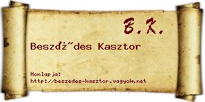 Beszédes Kasztor névjegykártya
